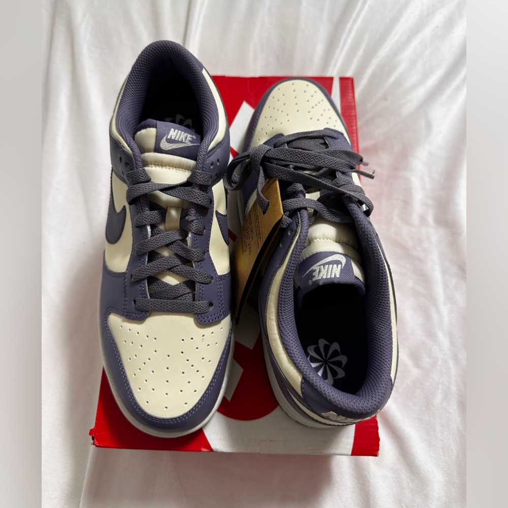 🆕 Nike Dunk Low Cream and Purple Sneakers